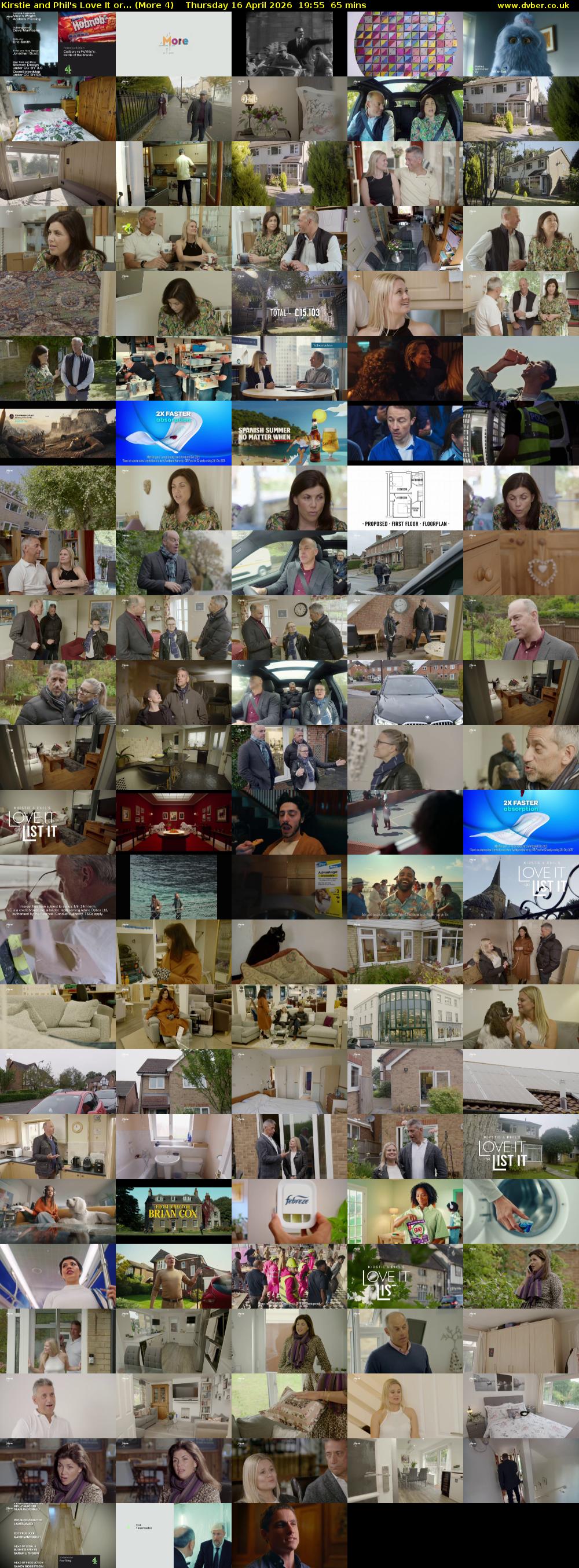 Kirstie and Phil's Love It or... (More 4) Thursday 16 April 2026 19:55 - 21:00