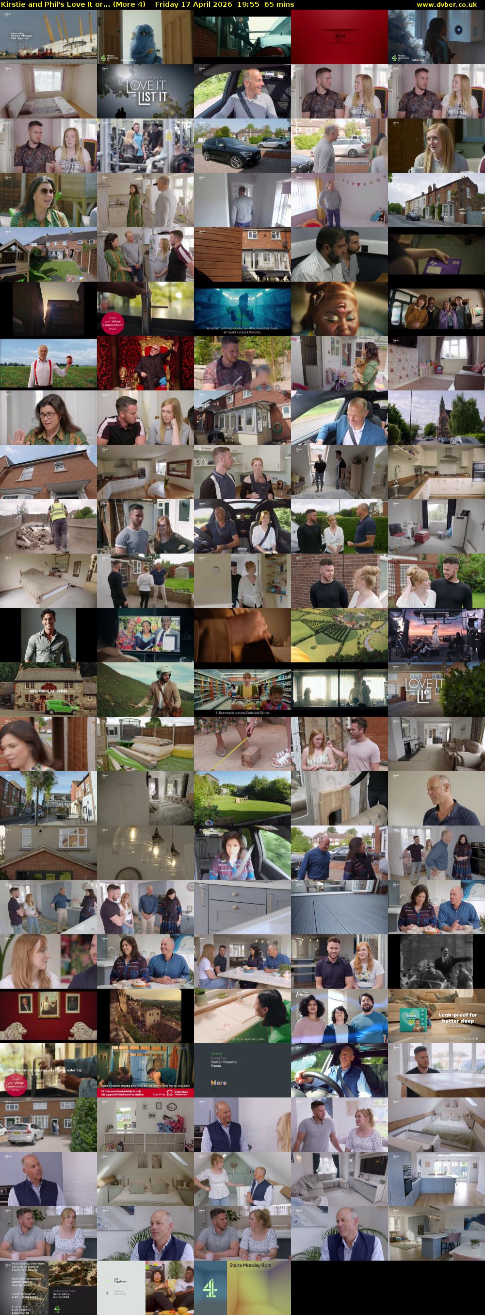 Kirstie and Phil's Love It or... (More 4) Friday 17 April 2026 19:55 - 21:00
