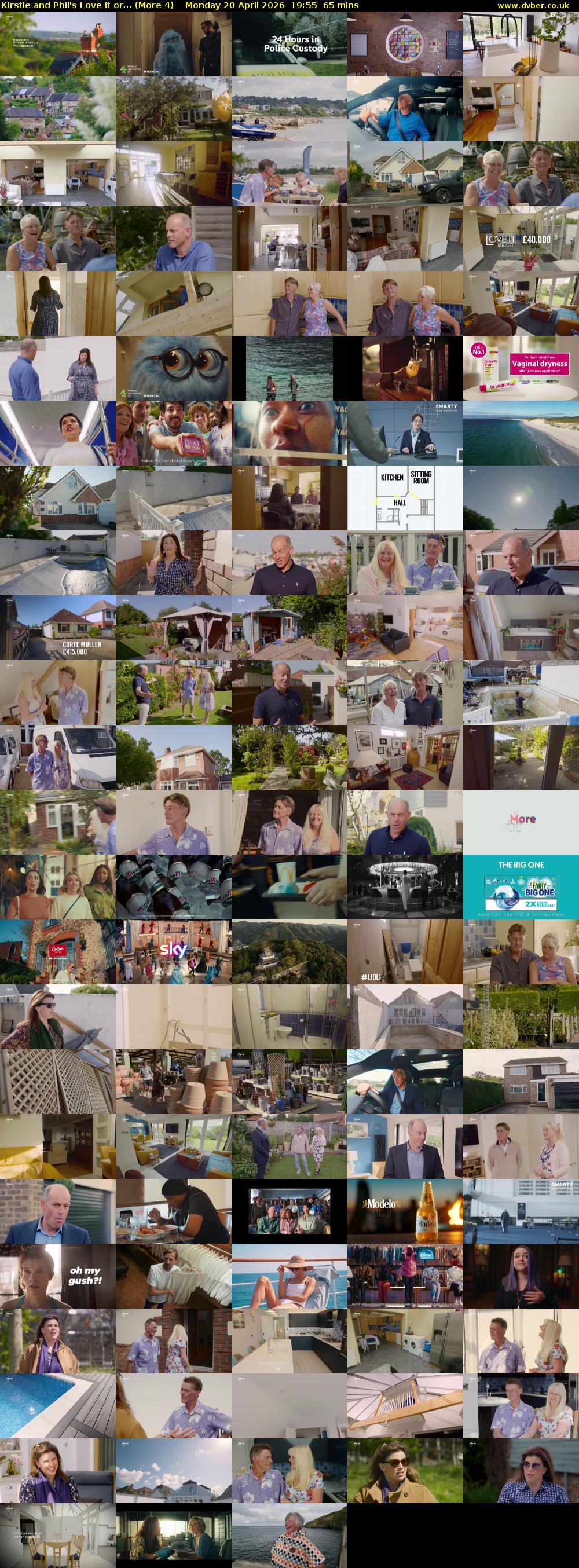 Kirstie and Phil's Love It or... (More 4) Monday 20 April 2026 19:55 - 21:00