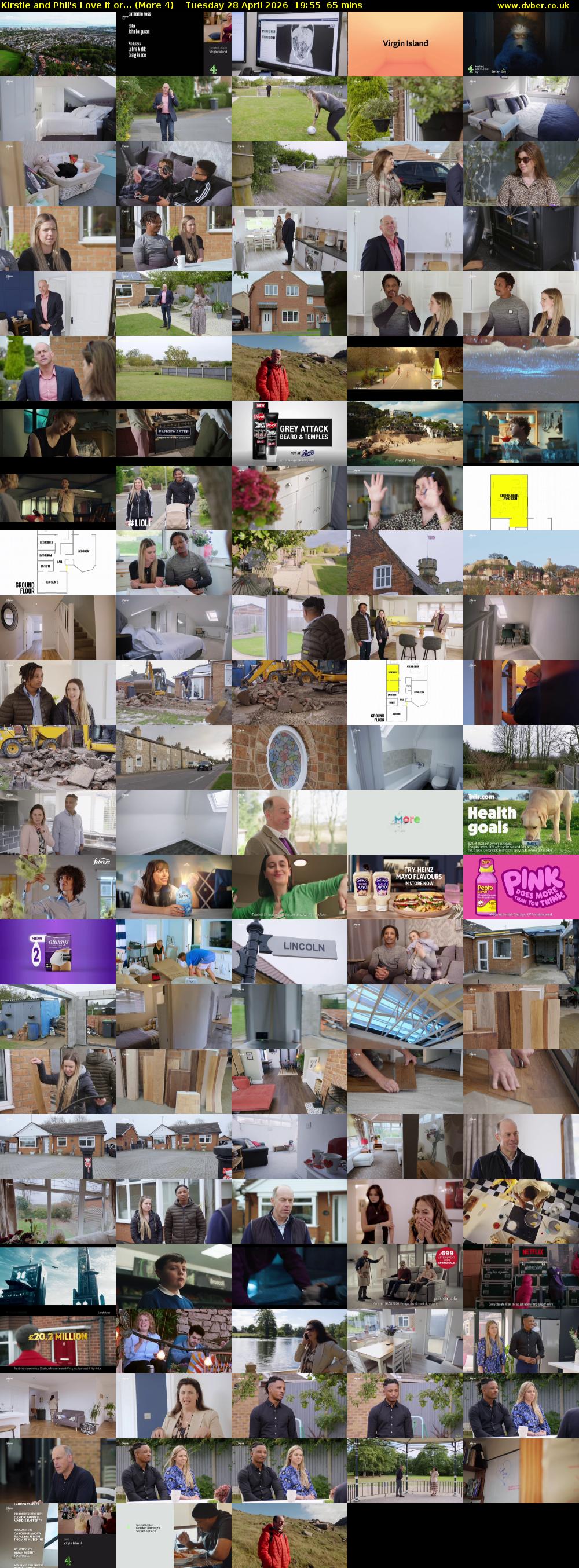 Kirstie and Phil's Love It or... (More 4) Tuesday 28 April 2026 19:55 - 21:00