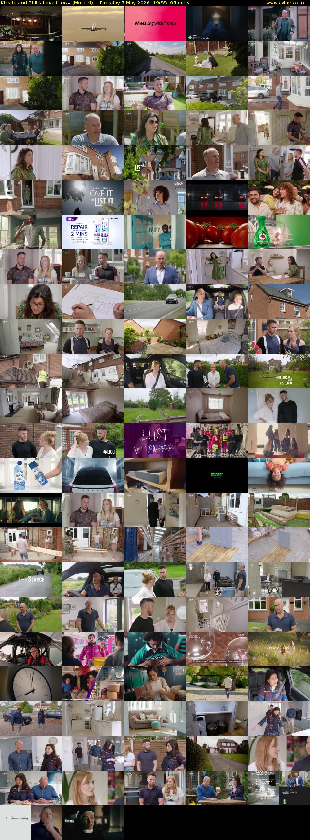 Kirstie and Phil's Love It or... (More 4) Tuesday 5 May 2026 19:55 - 21:00