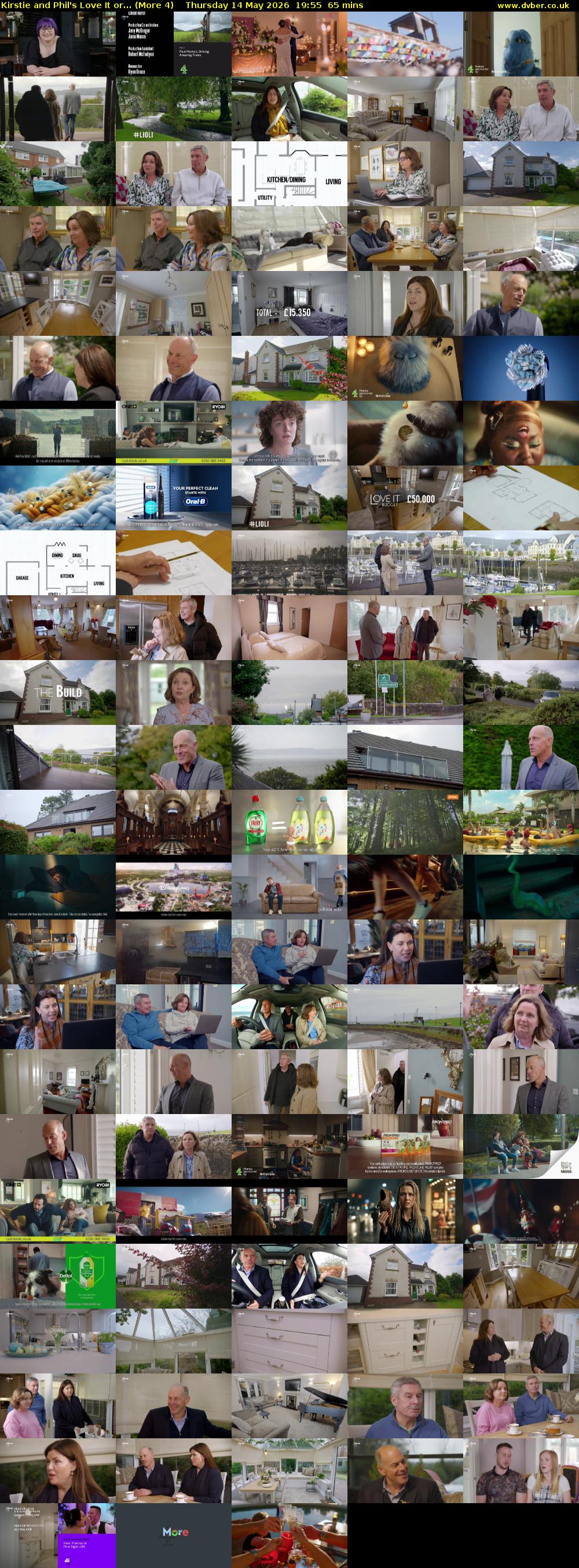 Kirstie and Phil's Love It or... (More 4) Thursday 14 May 2026 19:55 - 21:00
