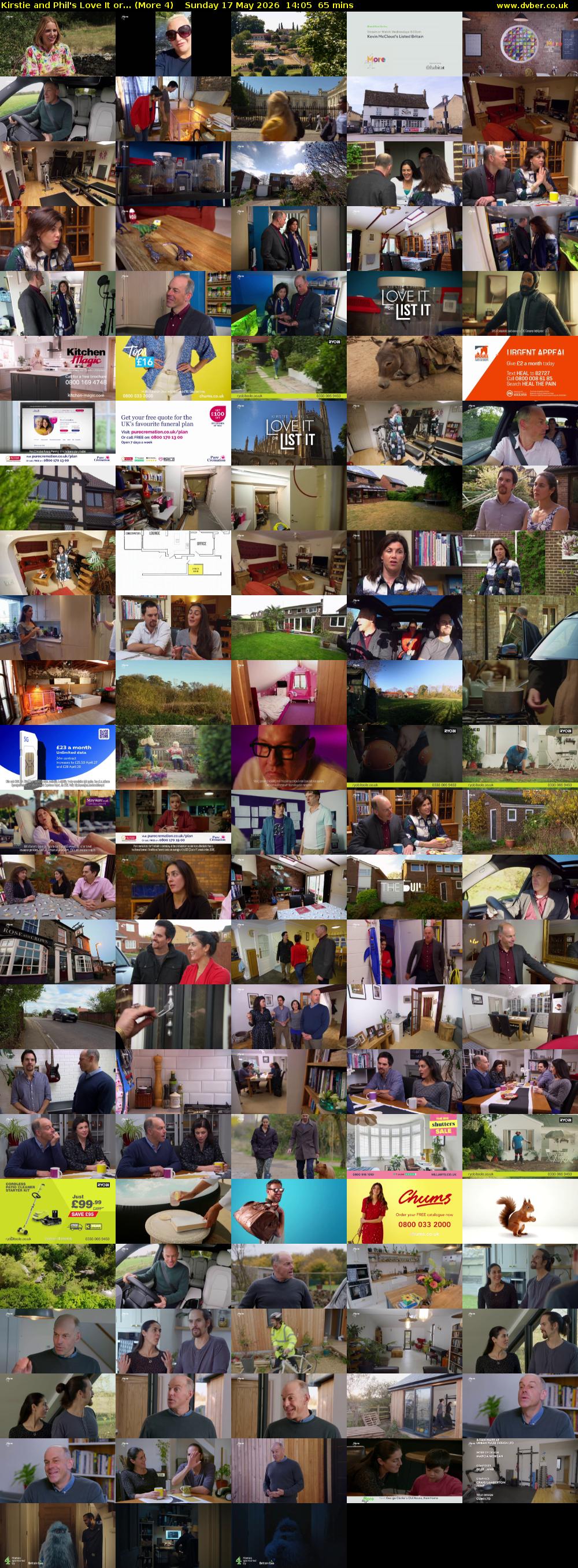 Kirstie and Phil's Love It or... (More 4) Sunday 17 May 2026 14:05 - 15:10