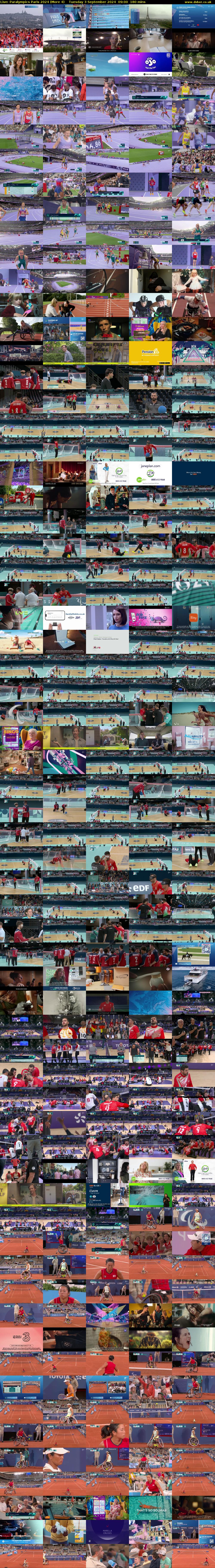 Live: Paralympics Paris 2024 (More 4) Tuesday 3 September 2024 09:00 - 12:00