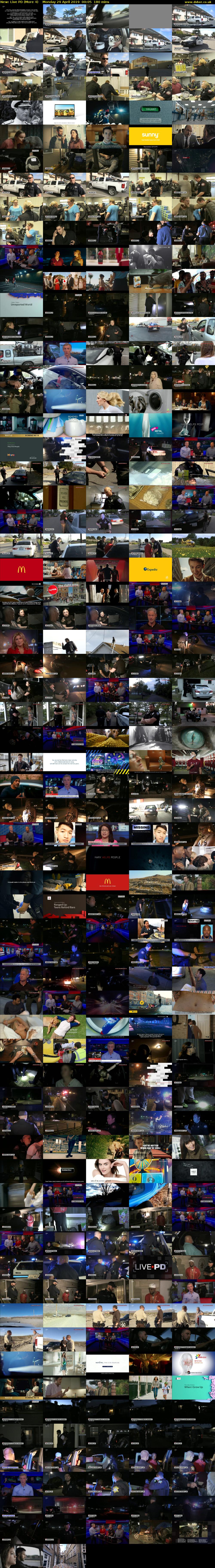Live PD (More 4) Monday 29 April 2019 00:05 - 03:05