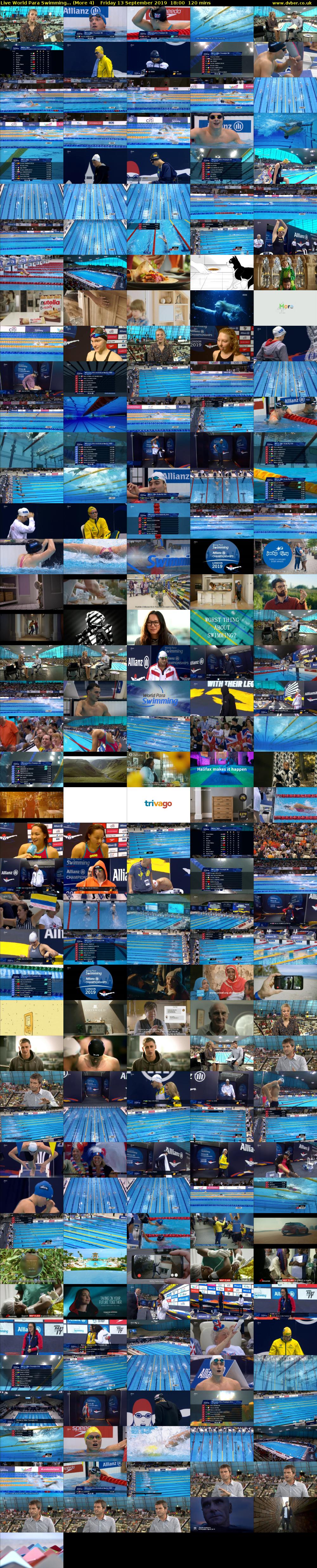 Live World Para Swimming... (More 4) Friday 13 September 2019 18:00 - 20:00