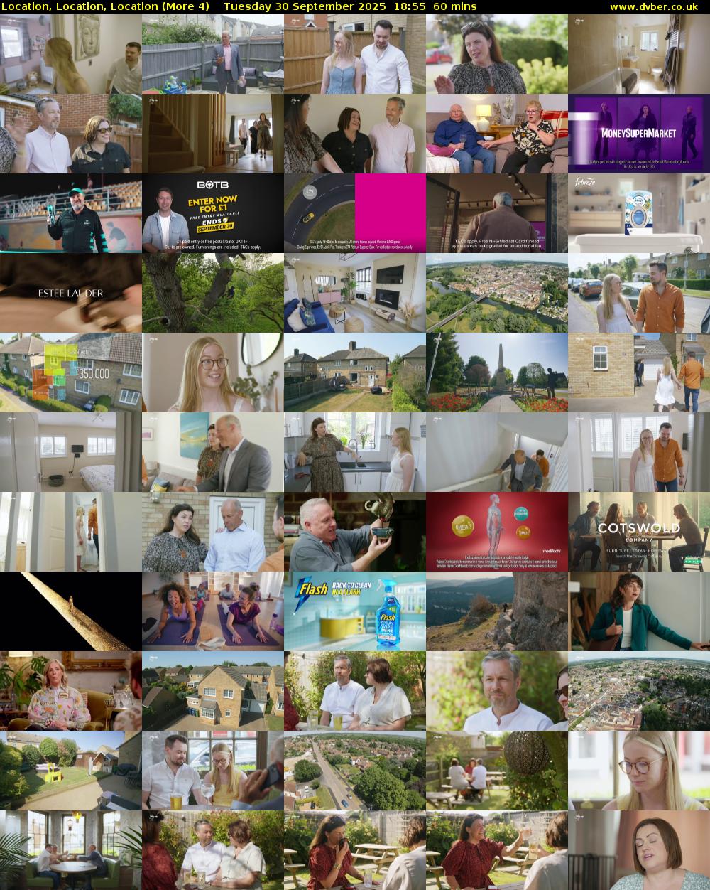 Location, Location, Location (More 4) Tuesday 30 September 2025 18:55 - 19:55