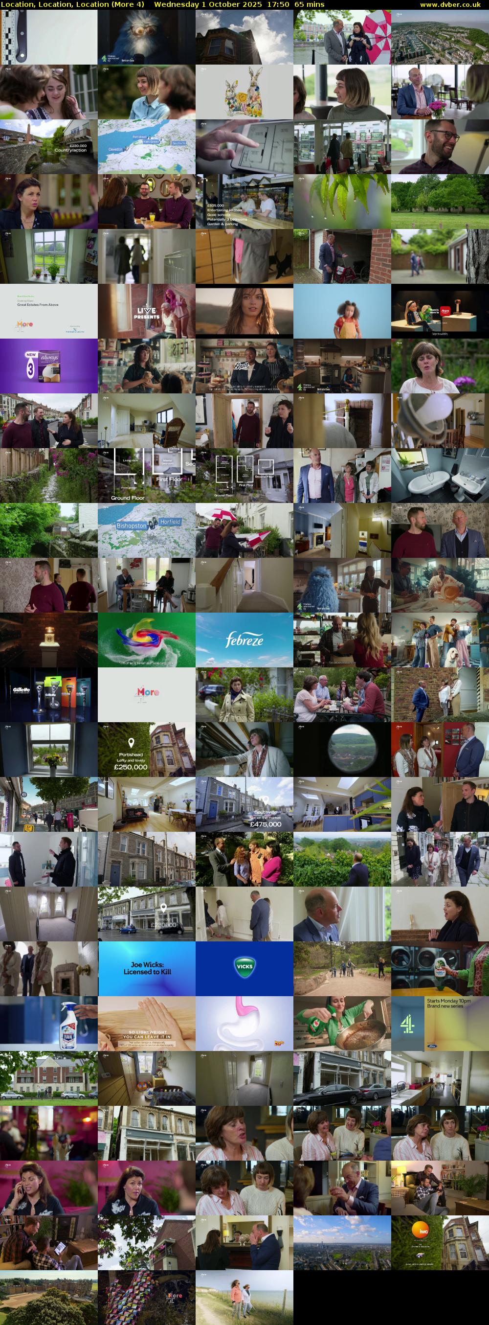 Location, Location, Location (More 4) Wednesday 1 October 2025 17:50 - 18:55