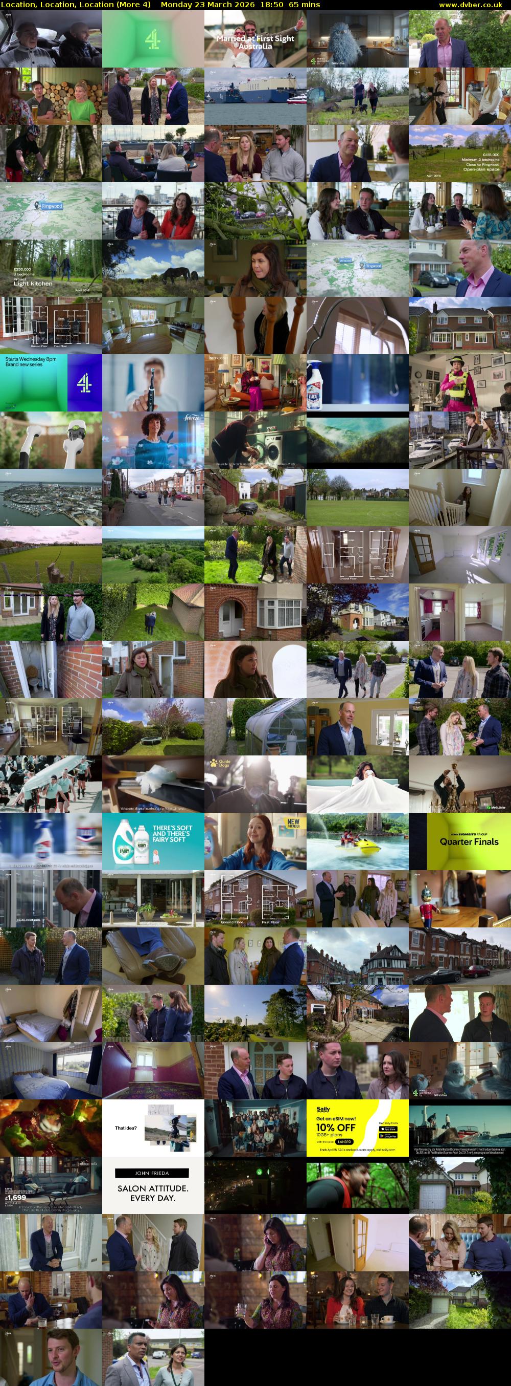 Location, Location, Location (More 4) Monday 23 March 2026 18:50 - 19:55