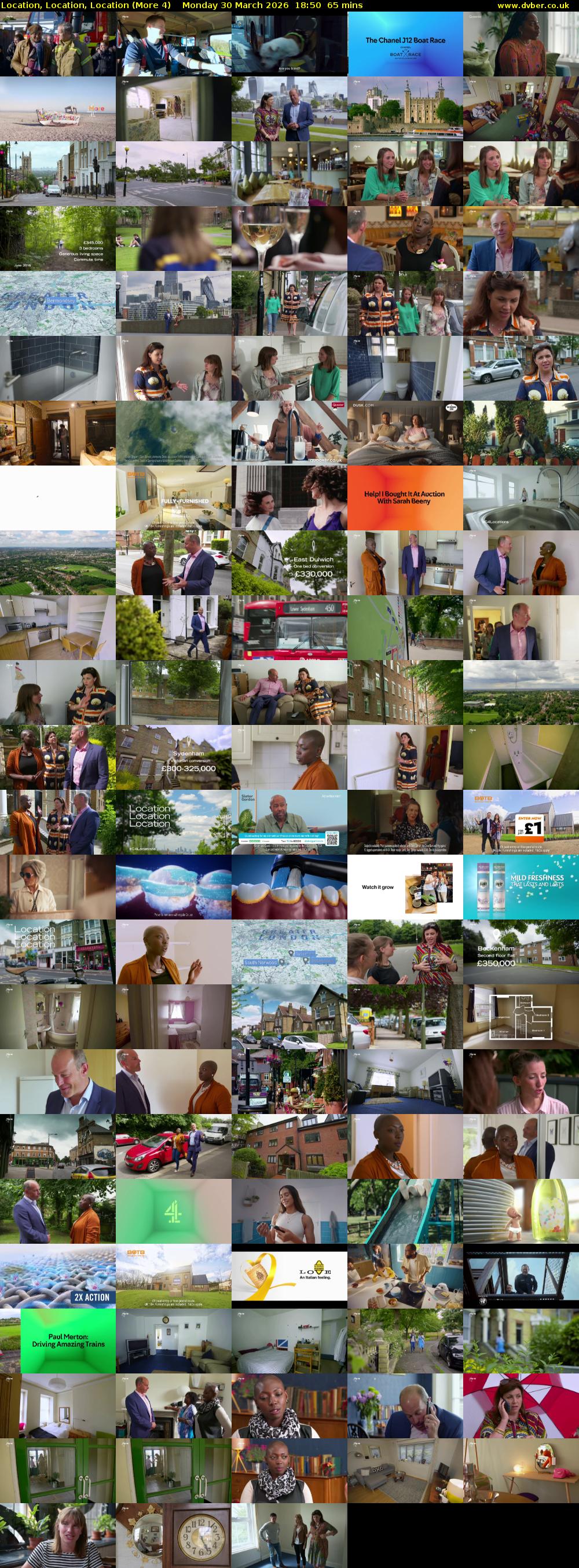 Location, Location, Location (More 4) Monday 30 March 2026 18:50 - 19:55