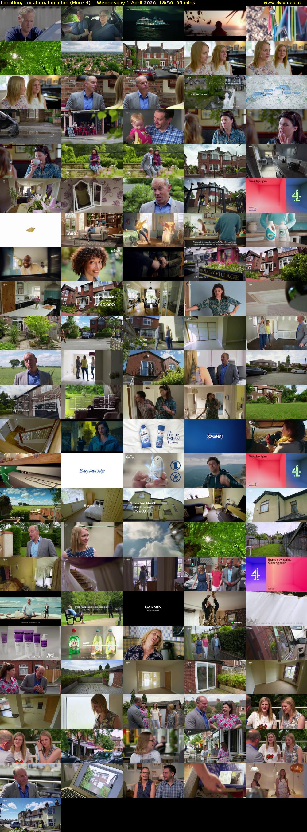 Location, Location, Location (More 4) Wednesday 1 April 2026 18:50 - 19:55