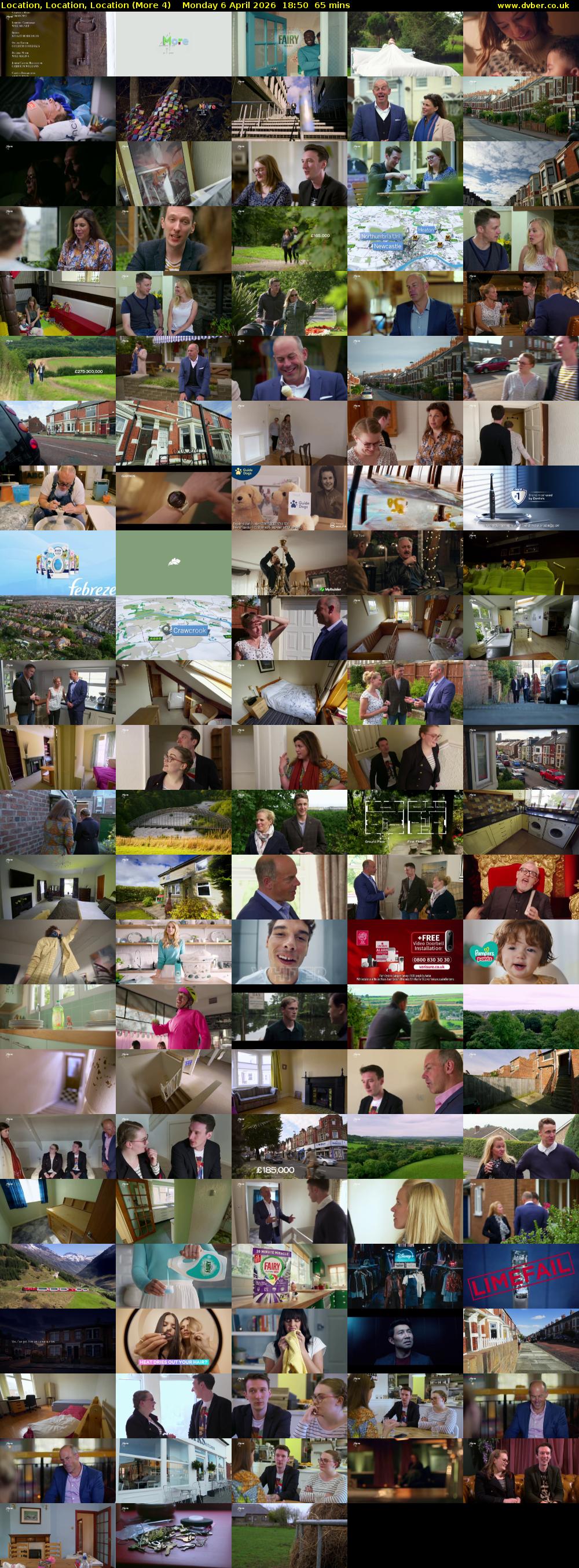 Location, Location, Location (More 4) Monday 6 April 2026 18:50 - 19:55