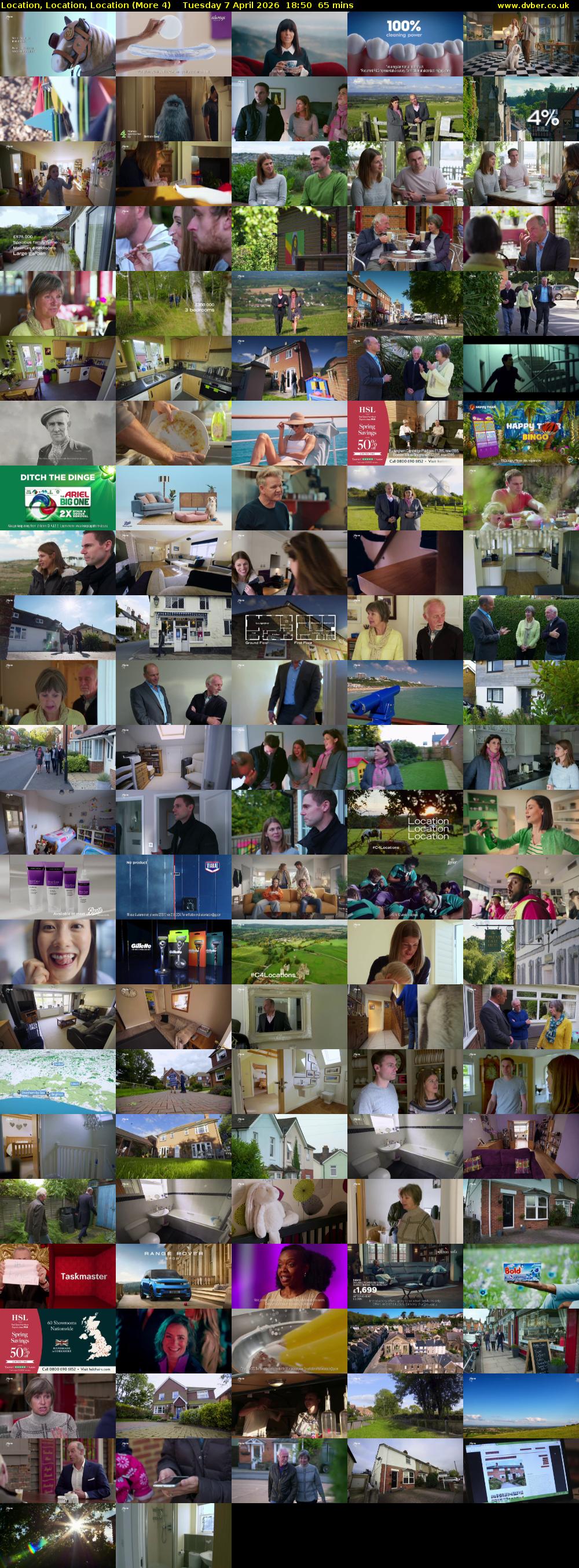 Location, Location, Location (More 4) Tuesday 7 April 2026 18:50 - 19:55