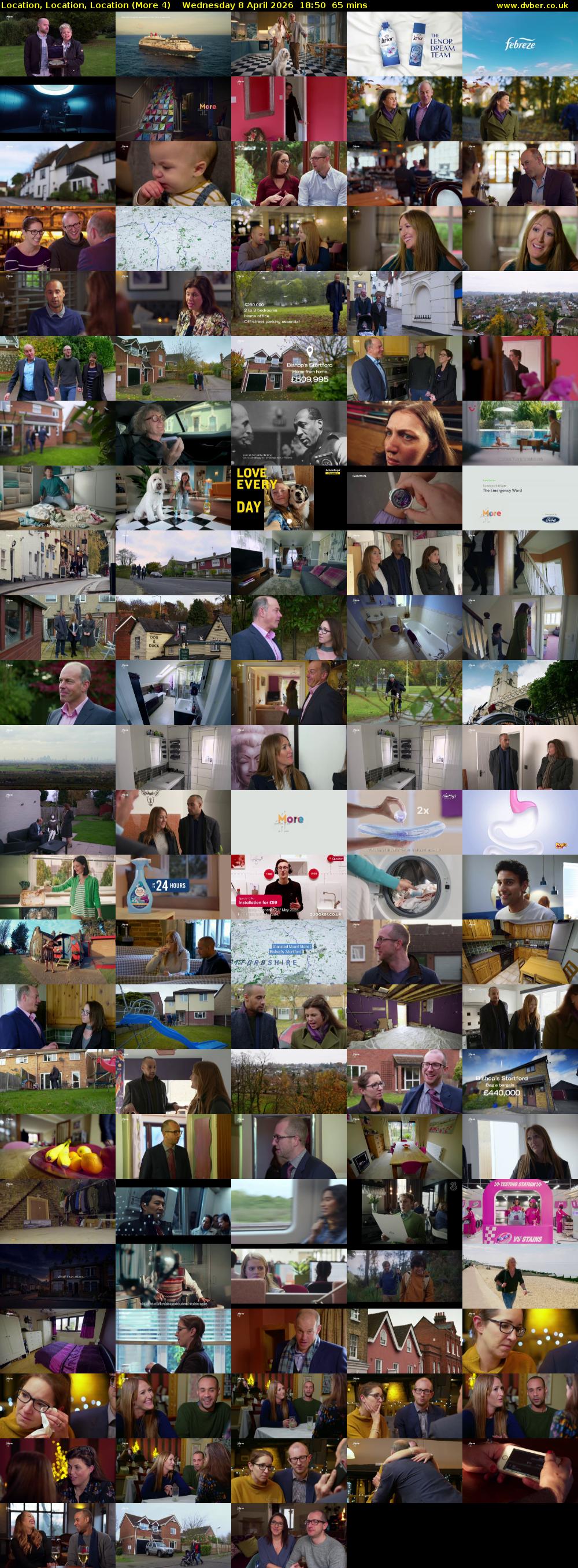 Location, Location, Location (More 4) Wednesday 8 April 2026 18:50 - 19:55