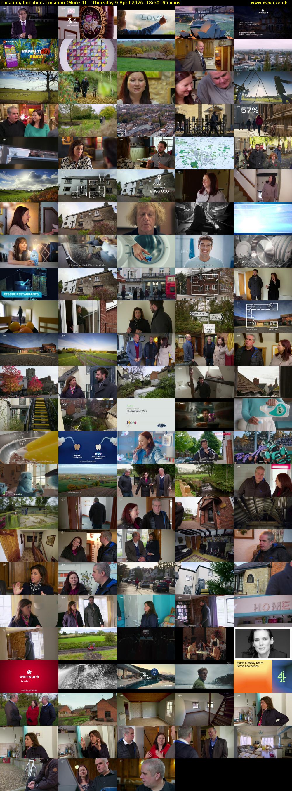 Location, Location, Location (More 4) Thursday 9 April 2026 18:50 - 19:55