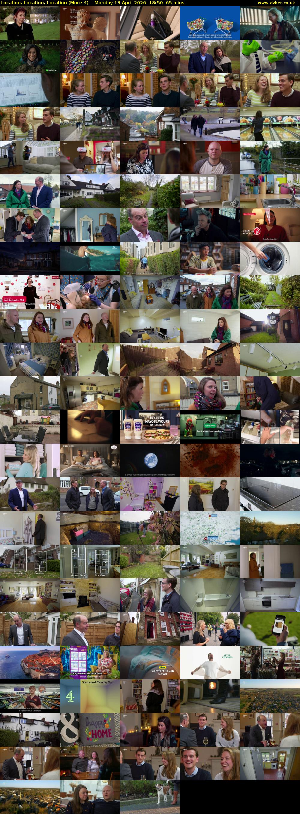 Location, Location, Location (More 4) Monday 13 April 2026 18:50 - 19:55