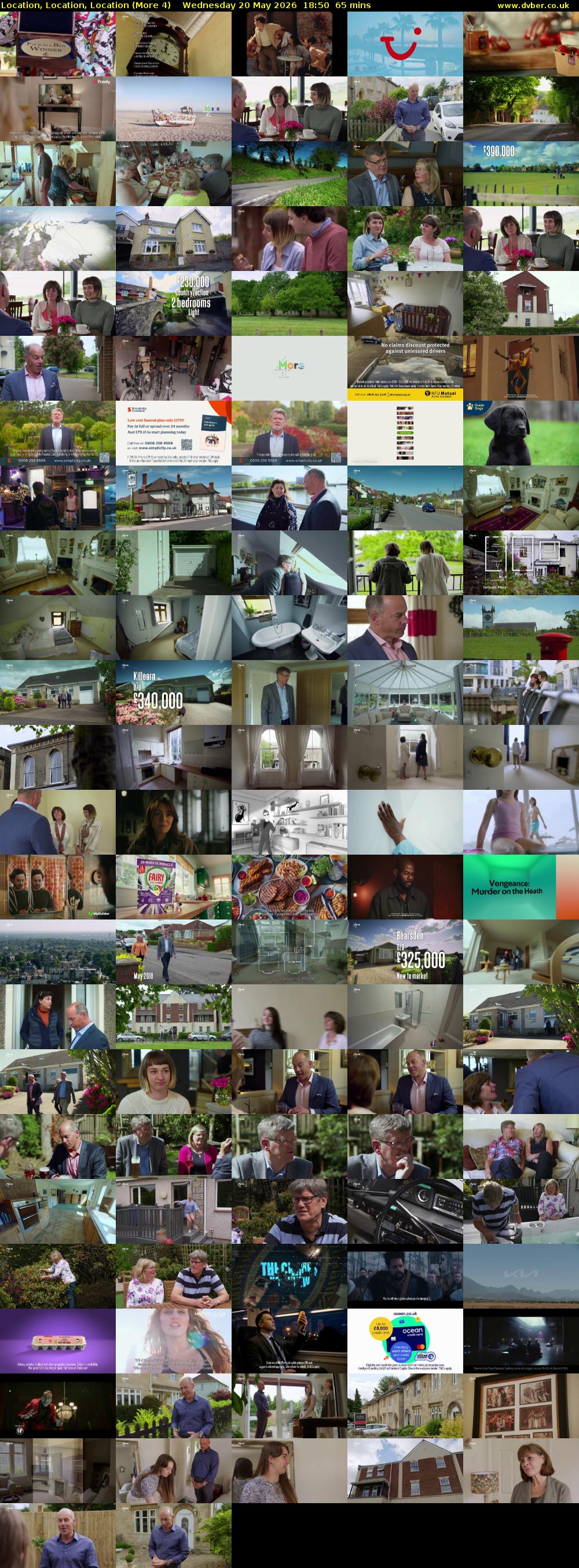Location, Location, Location (More 4) Wednesday 20 May 2026 18:50 - 19:55