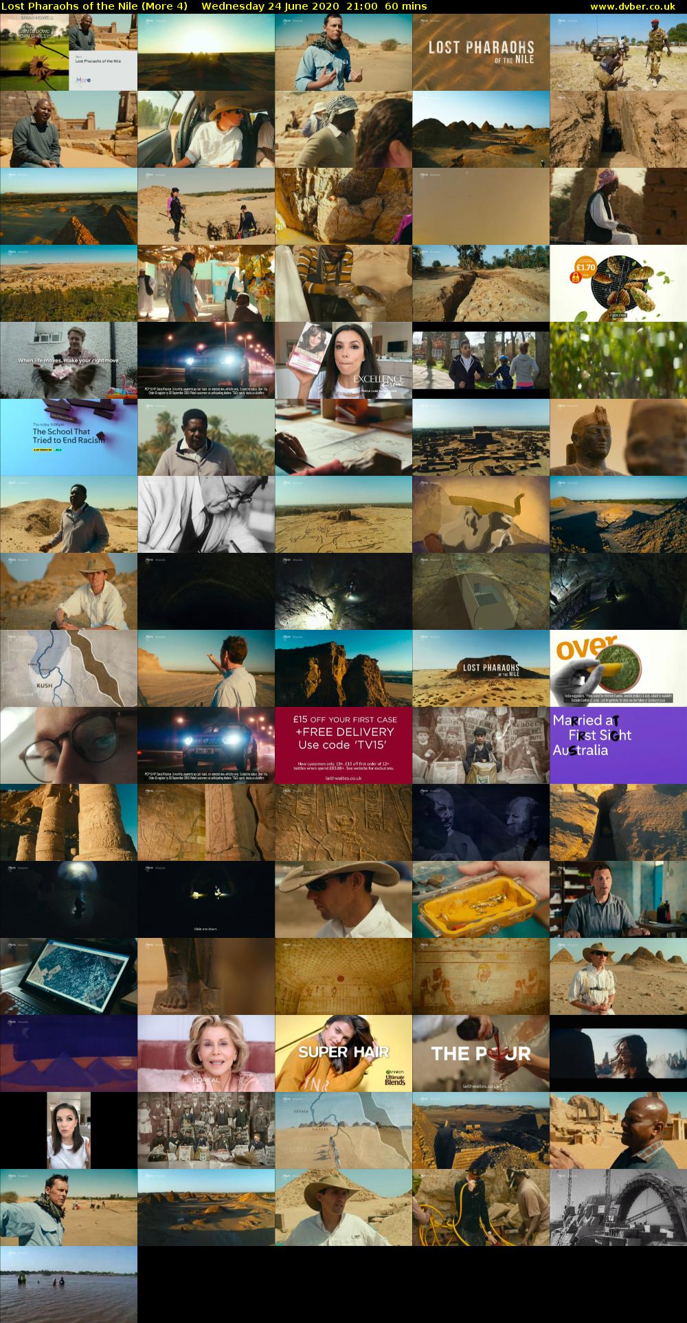 Lost Pharaohs of the Nile (More 4) Wednesday 24 June 2020 21:00 - 22:00