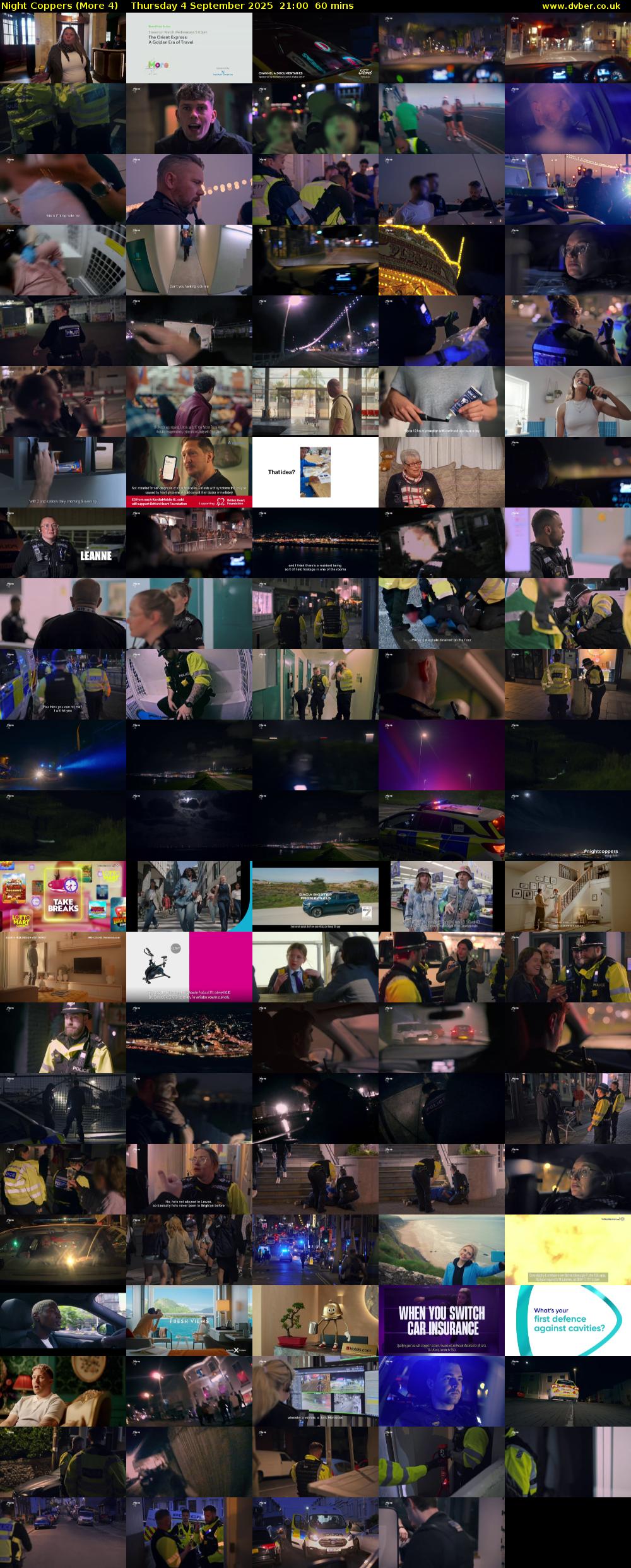 Night Coppers (More 4) Thursday 4 September 2025 21:00 - 22:00