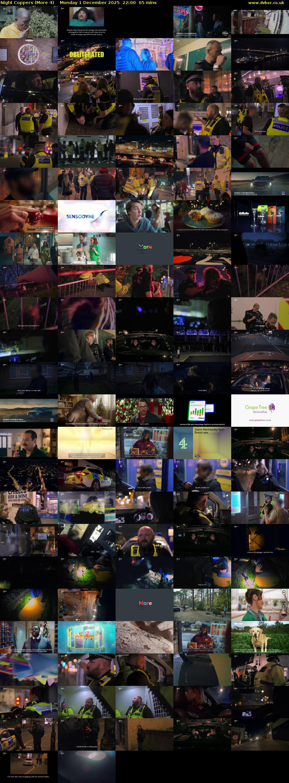 Night Coppers (More 4) Monday 1 December 2025 22:00 - 23:05