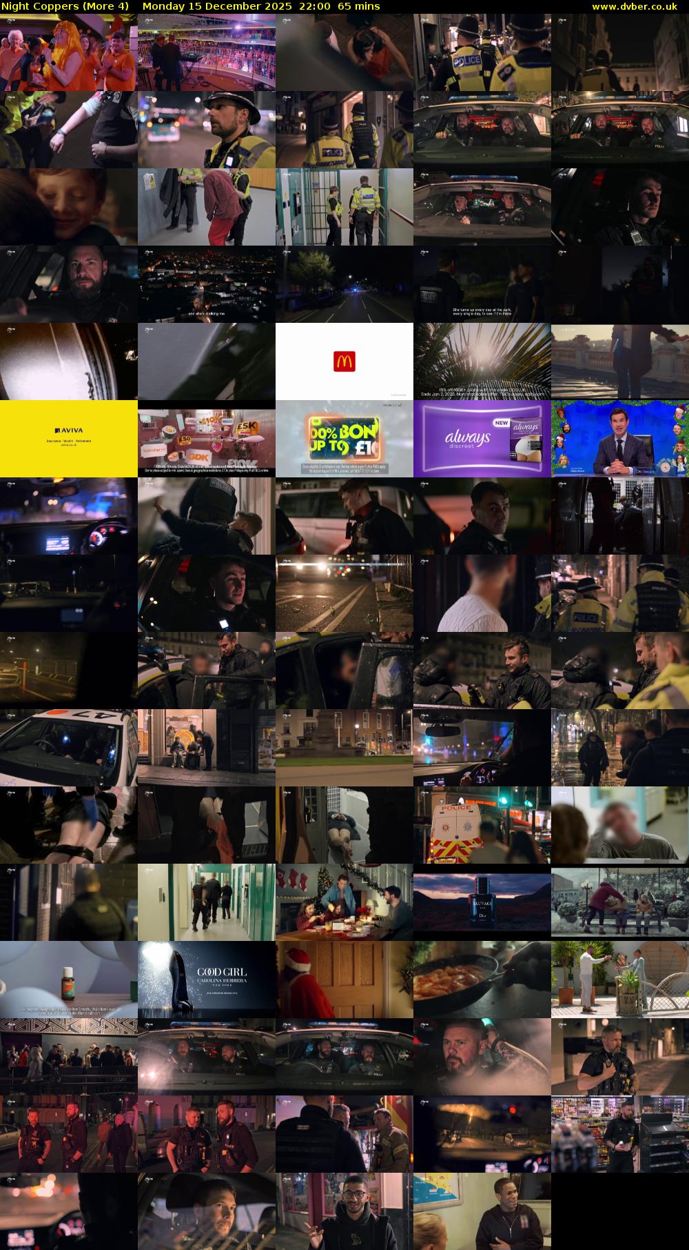 Night Coppers (More 4) Monday 15 December 2025 22:00 - 23:05