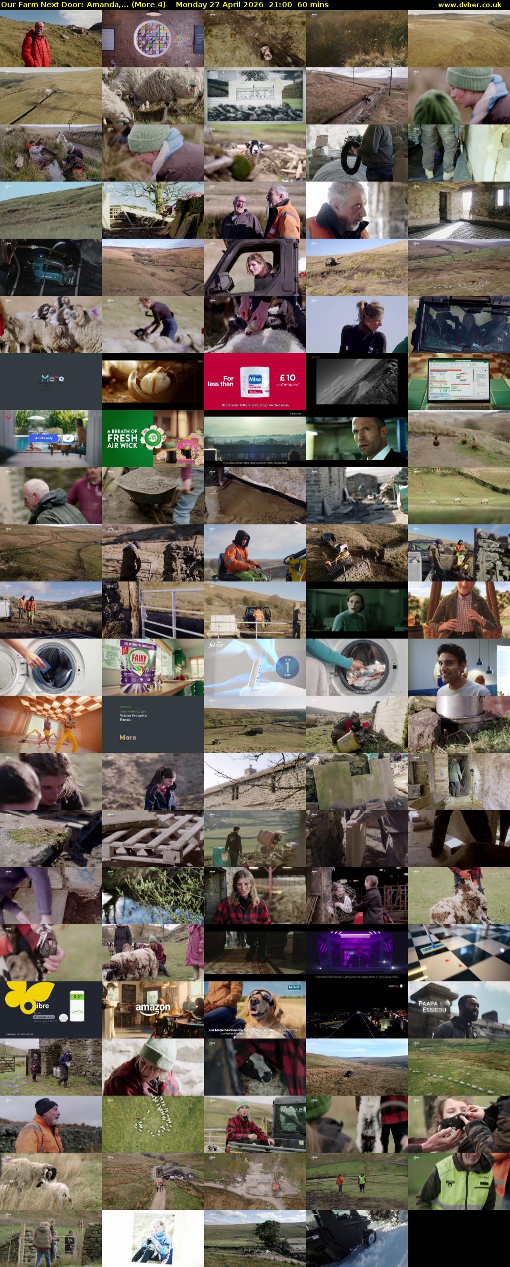Our Farm Next Door: Amanda,... (More 4) Monday 27 April 2026 21:00 - 22:00