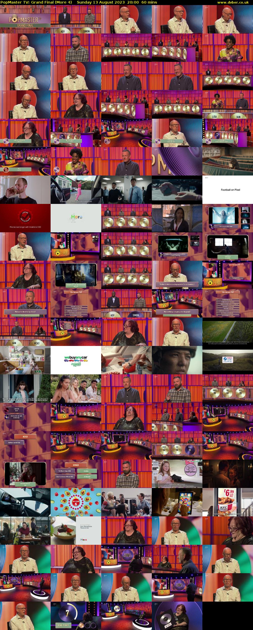 PopMaster TV: Grand Final (More 4) Sunday 13 August 2023 20:00 - 21:00