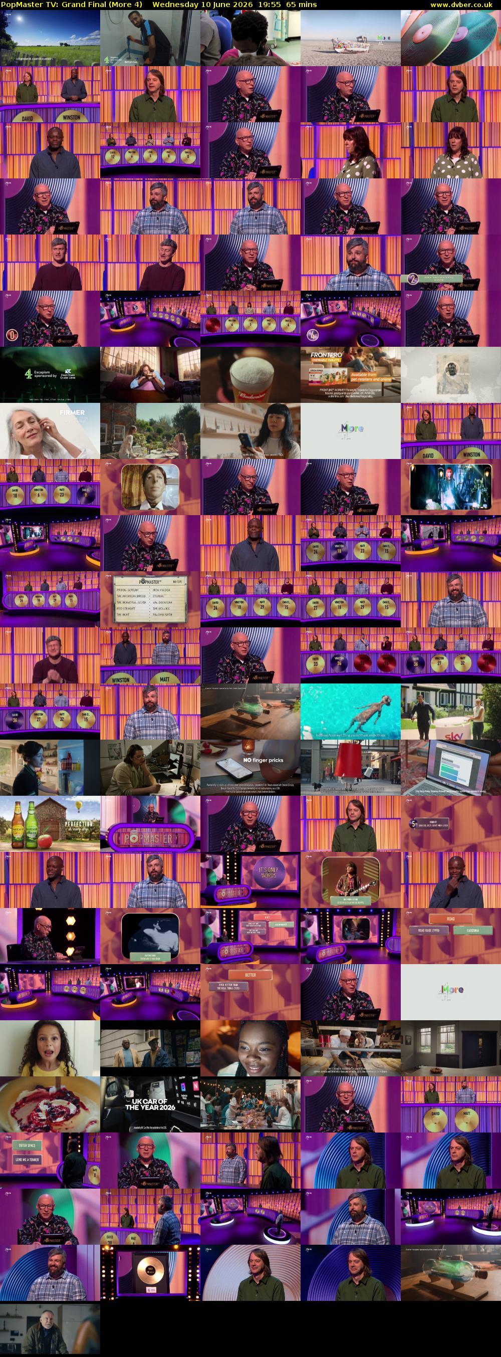 PopMaster TV: Grand Final (More 4) Wednesday 10 June 2026 19:55 - 21:00