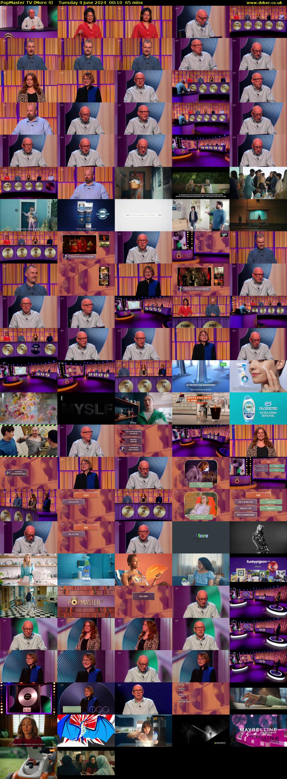 PopMaster TV (More 4) Tuesday 4 June 2024 00:10 - 01:15