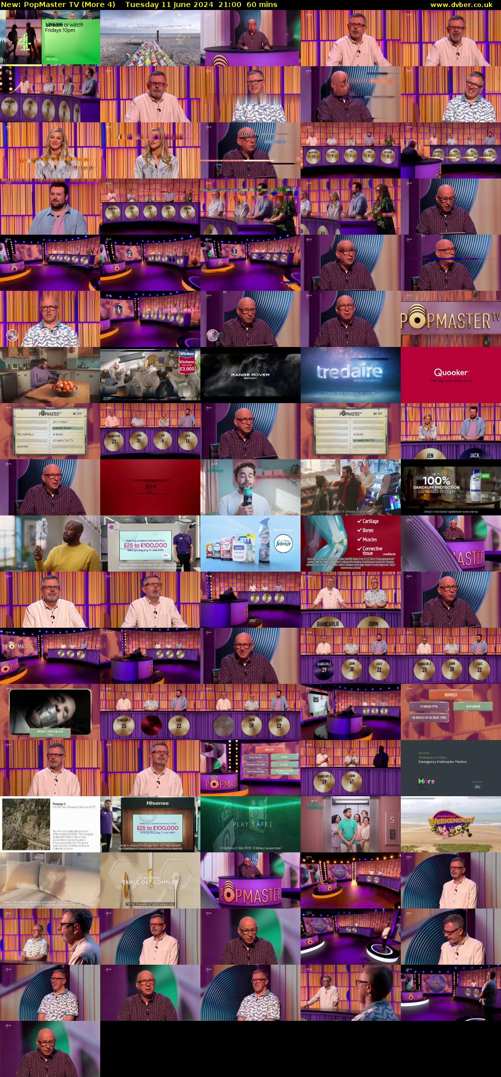 PopMaster TV (More 4) Tuesday 11 June 2024 21:00 - 22:00