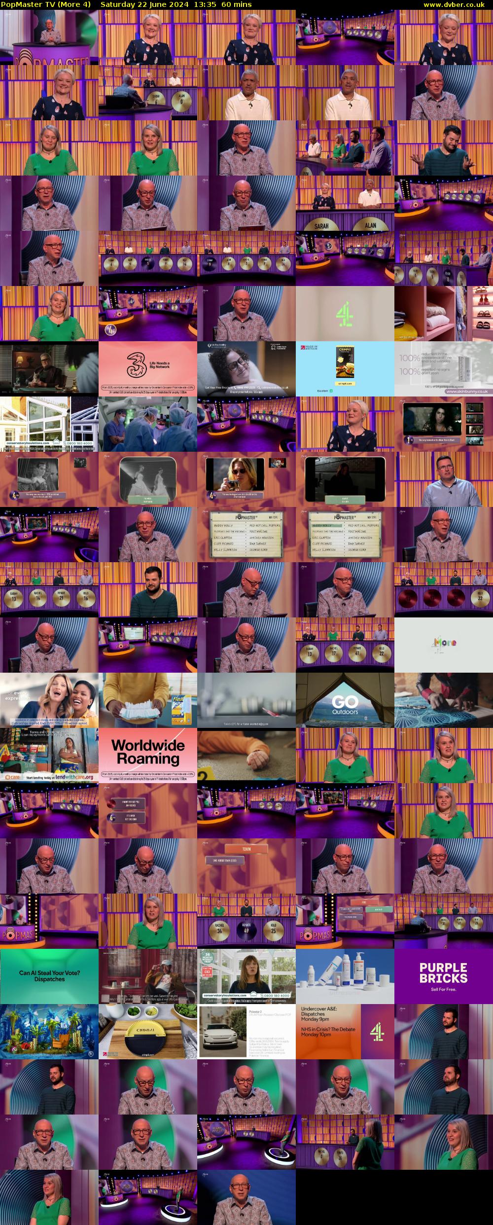 PopMaster TV (More 4) Saturday 22 June 2024 13:35 - 14:35