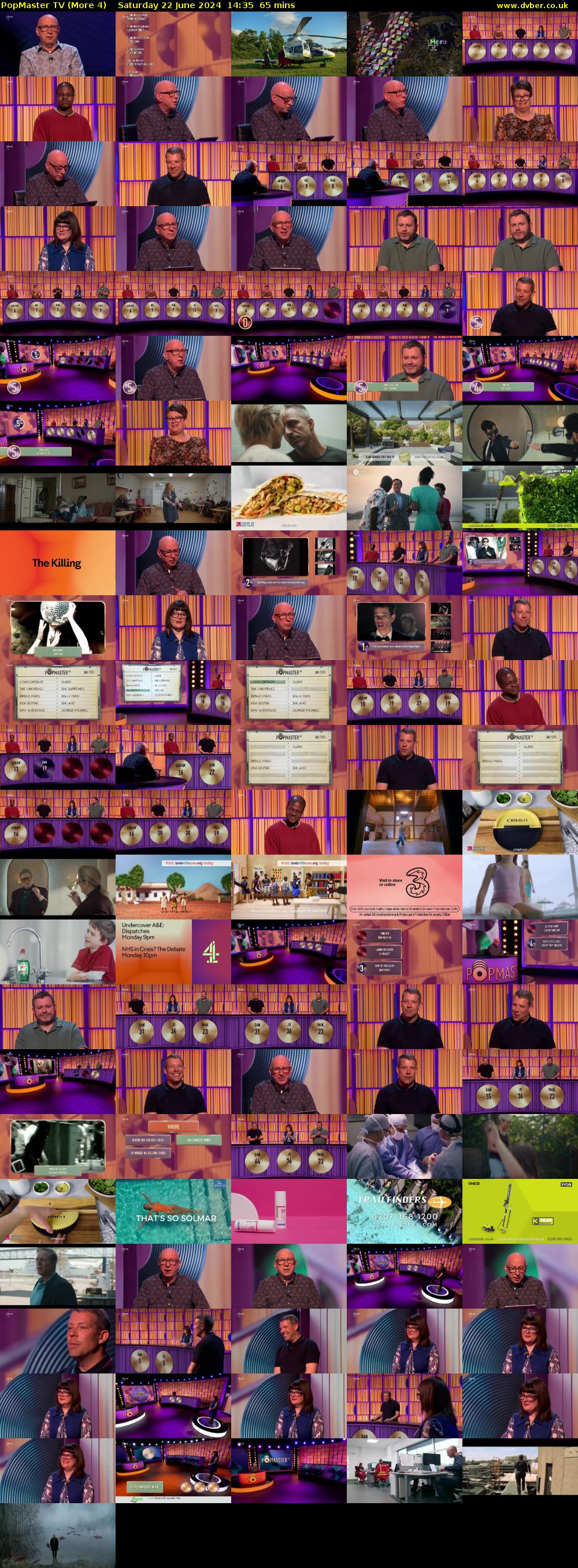 PopMaster TV (More 4) Saturday 22 June 2024 14:35 - 15:40