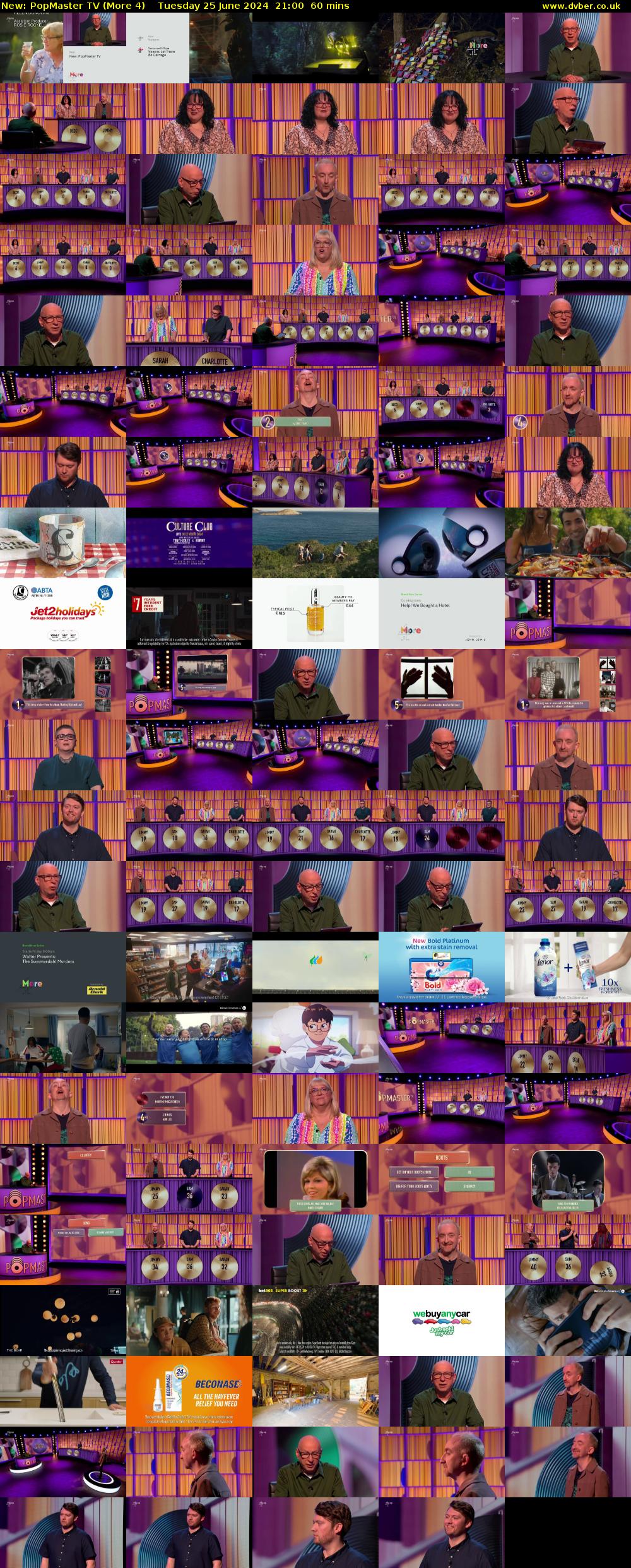 PopMaster TV (More 4) Tuesday 25 June 2024 21:00 - 22:00