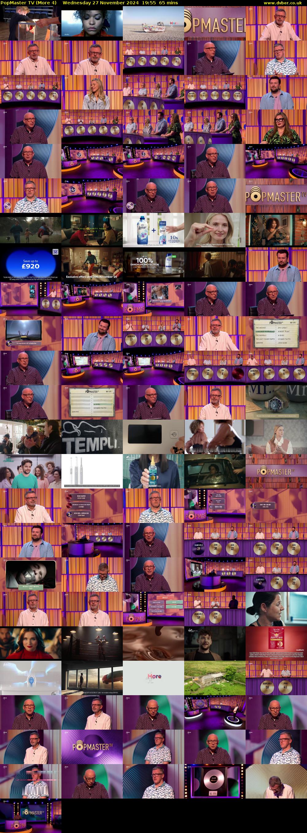 PopMaster TV (More 4) Wednesday 27 November 2024 19:55 - 21:00