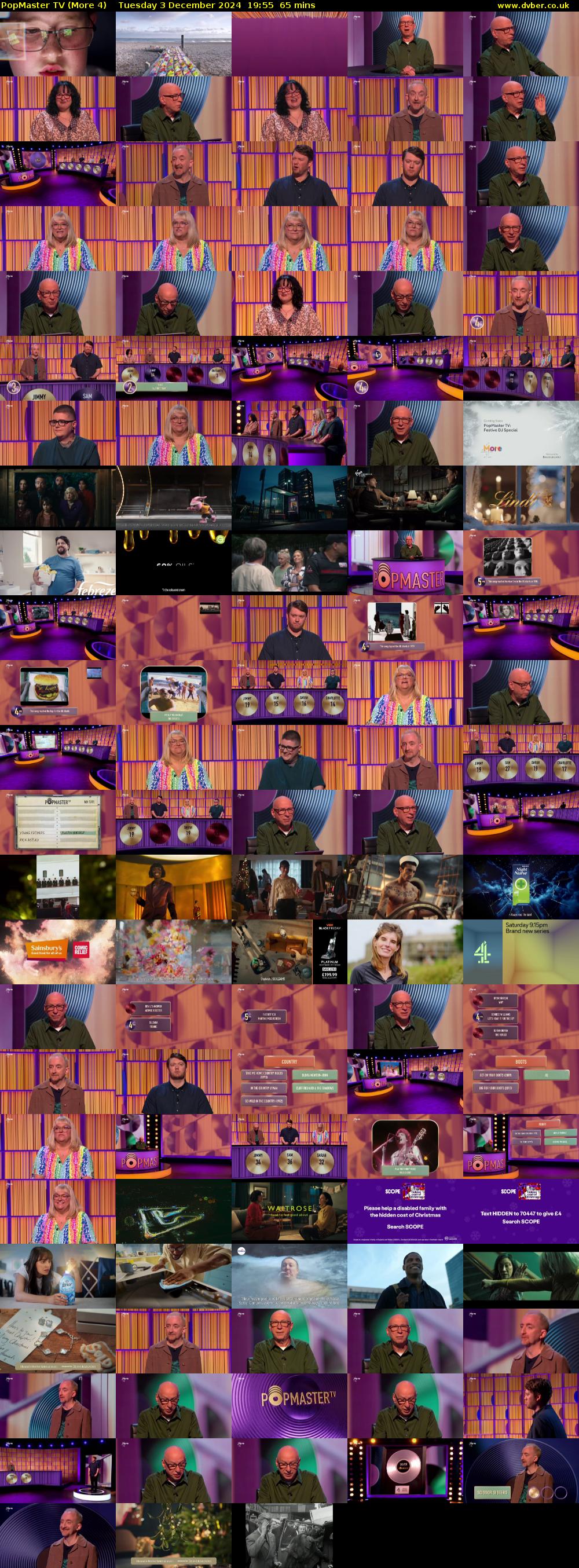 PopMaster TV (More 4) Tuesday 3 December 2024 19:55 - 21:00