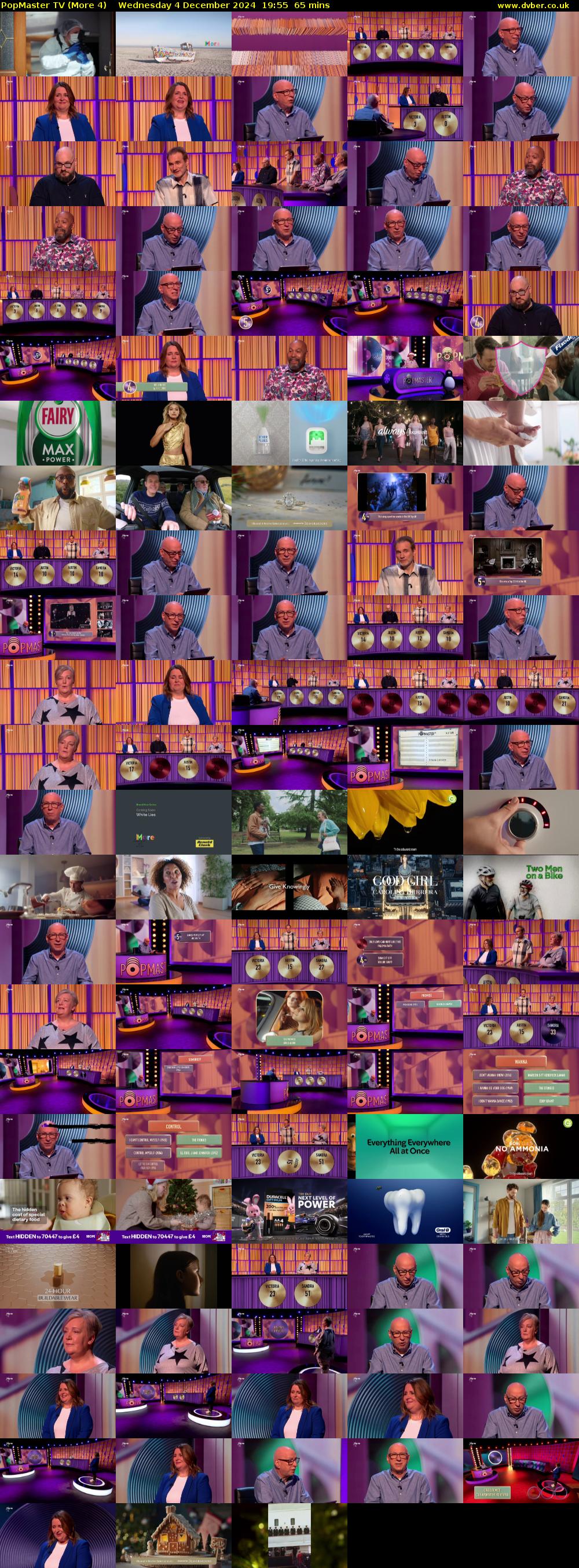 PopMaster TV (More 4) Wednesday 4 December 2024 19:55 - 21:00