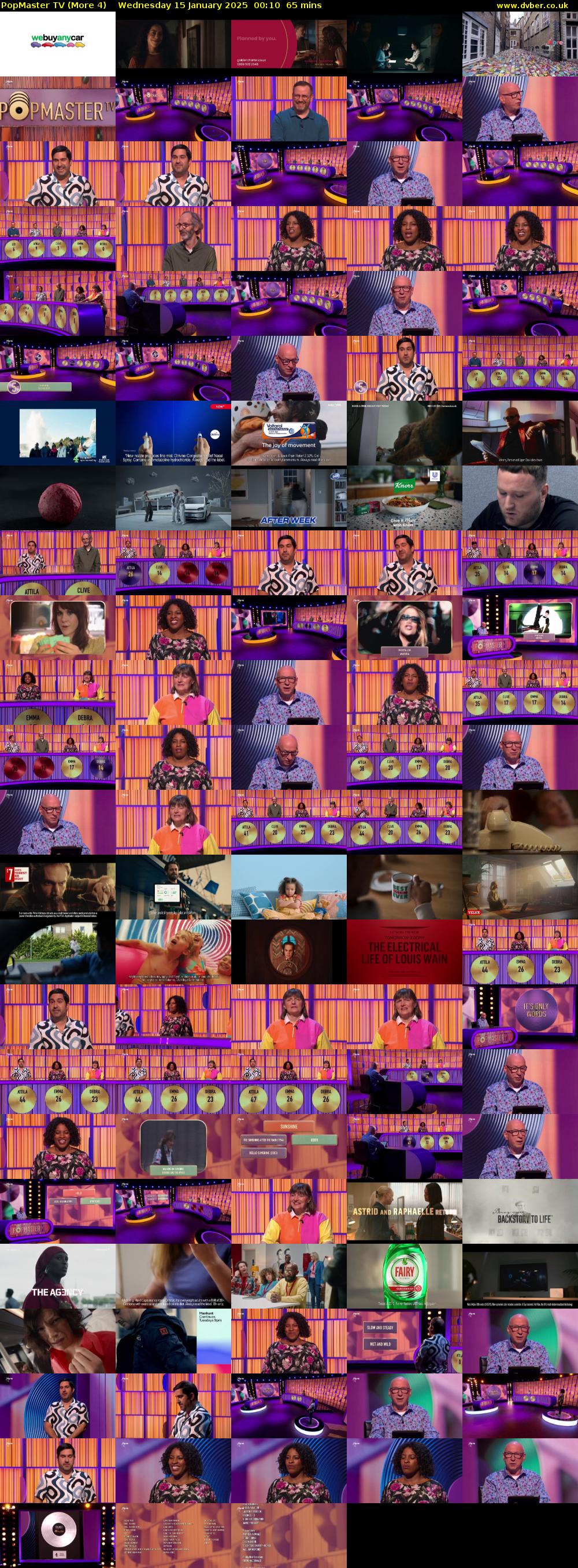 PopMaster TV (More 4) Wednesday 15 January 2025 00:10 - 01:15