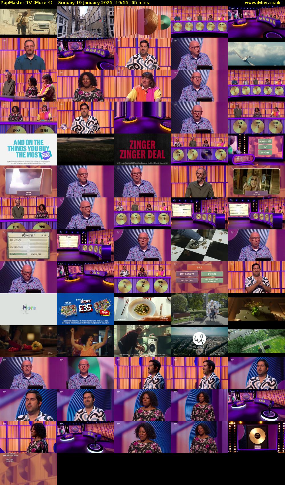 PopMaster TV (More 4) Sunday 19 January 2025 19:55 - 21:00