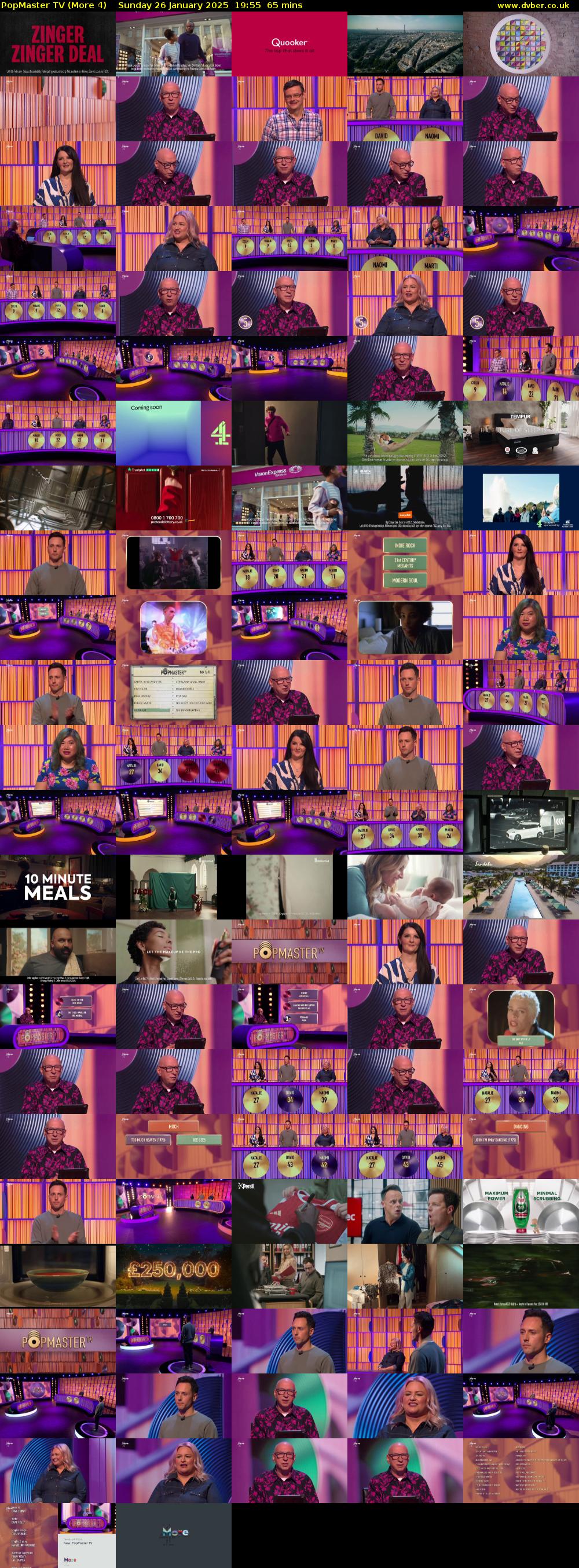 PopMaster TV (More 4) Sunday 26 January 2025 19:55 - 21:00