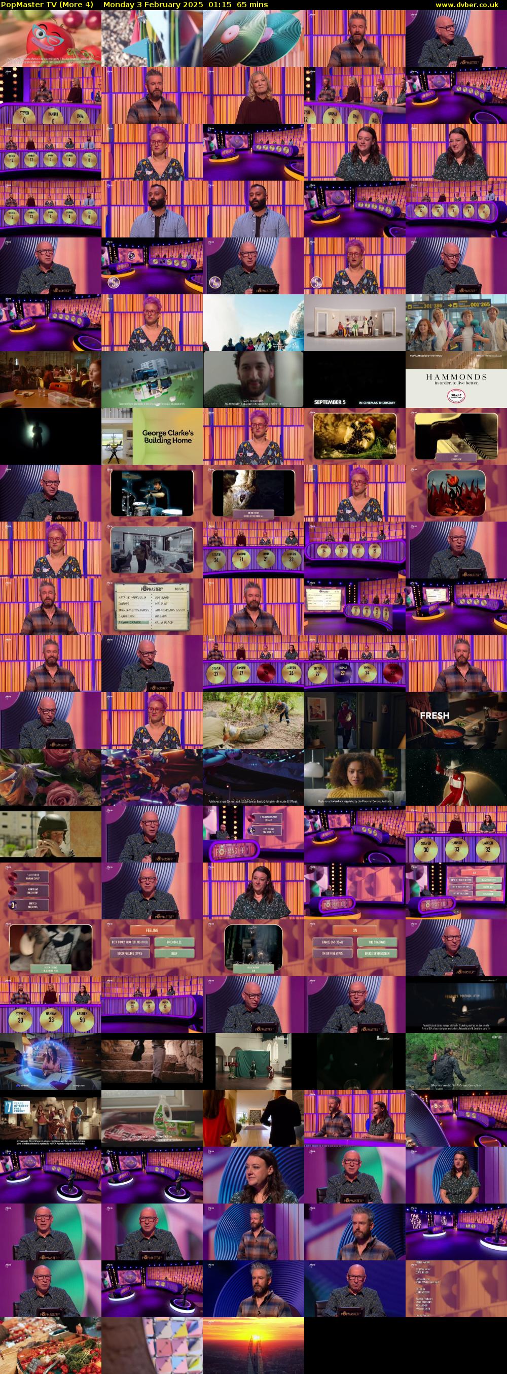 PopMaster TV (More 4) Monday 3 February 2025 01:15 - 02:20