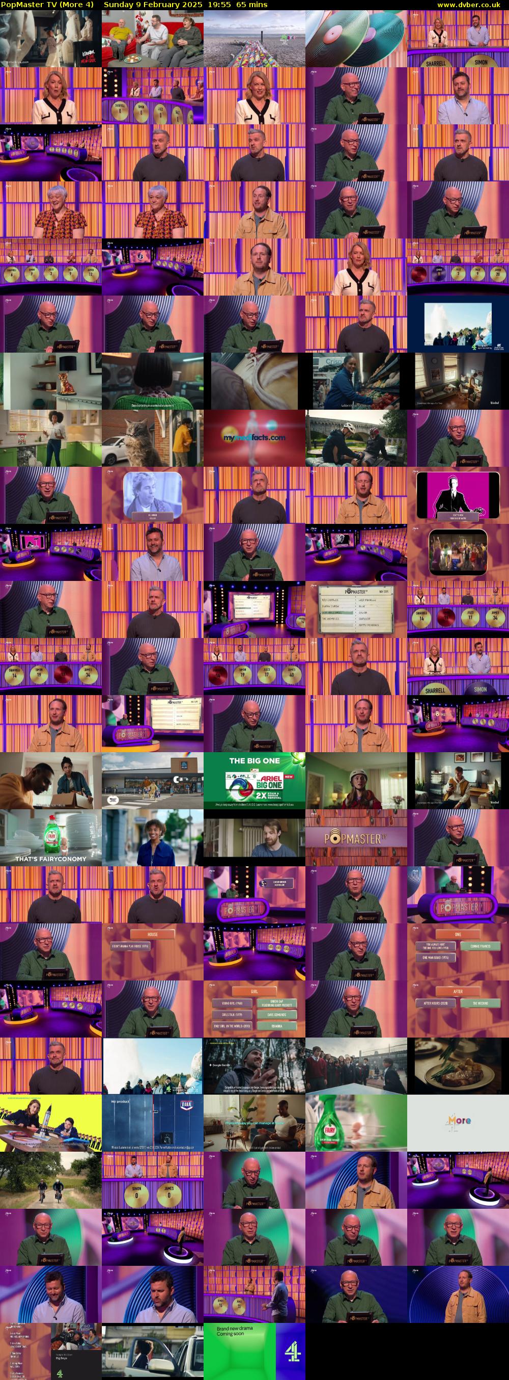 PopMaster TV (More 4) Sunday 9 February 2025 19:55 - 21:00