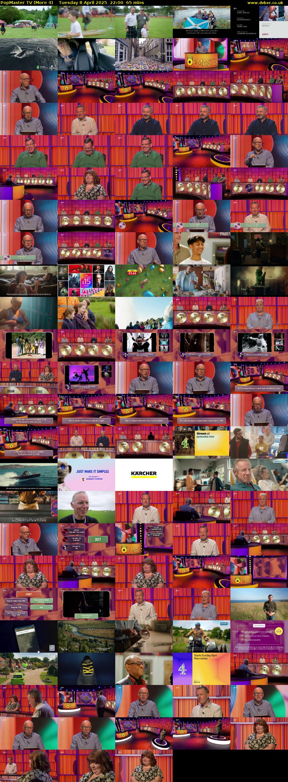 PopMaster TV (More 4) Tuesday 8 April 2025 22:00 - 23:05