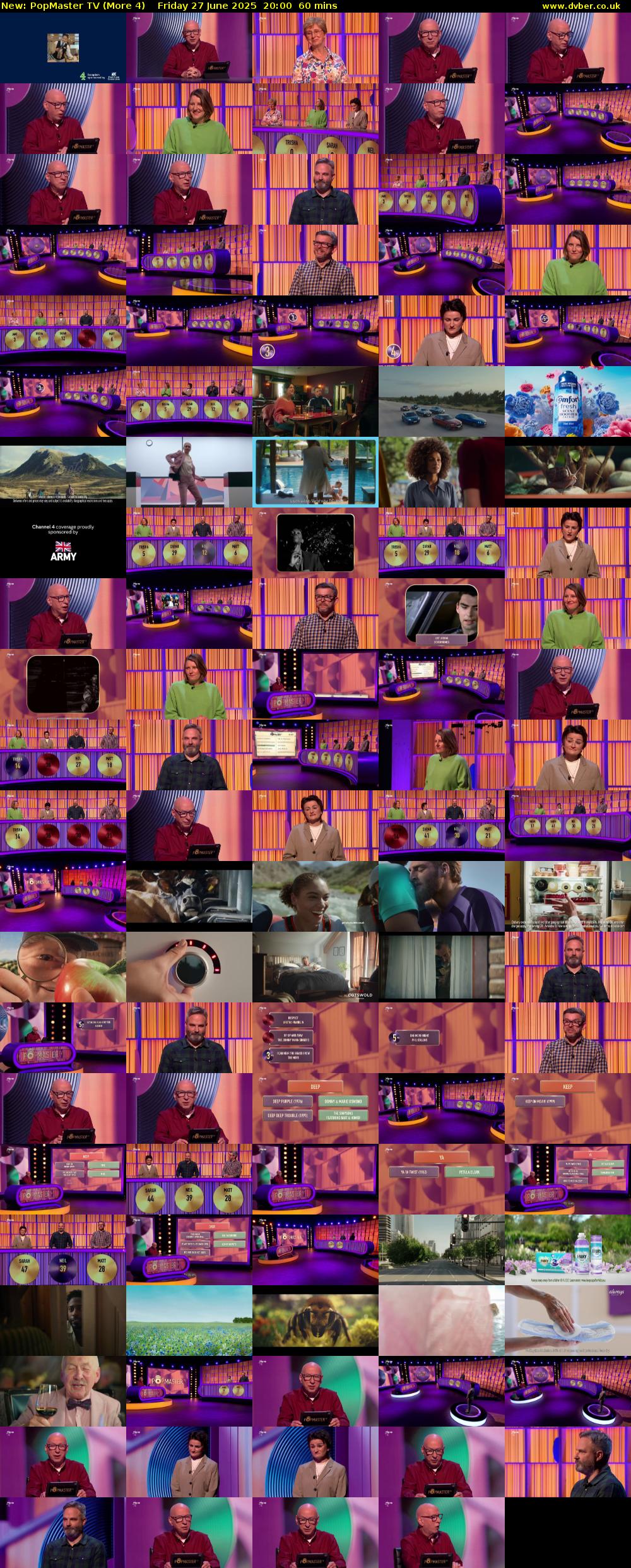 PopMaster TV (More 4) Friday 27 June 2025 20:00 - 21:00