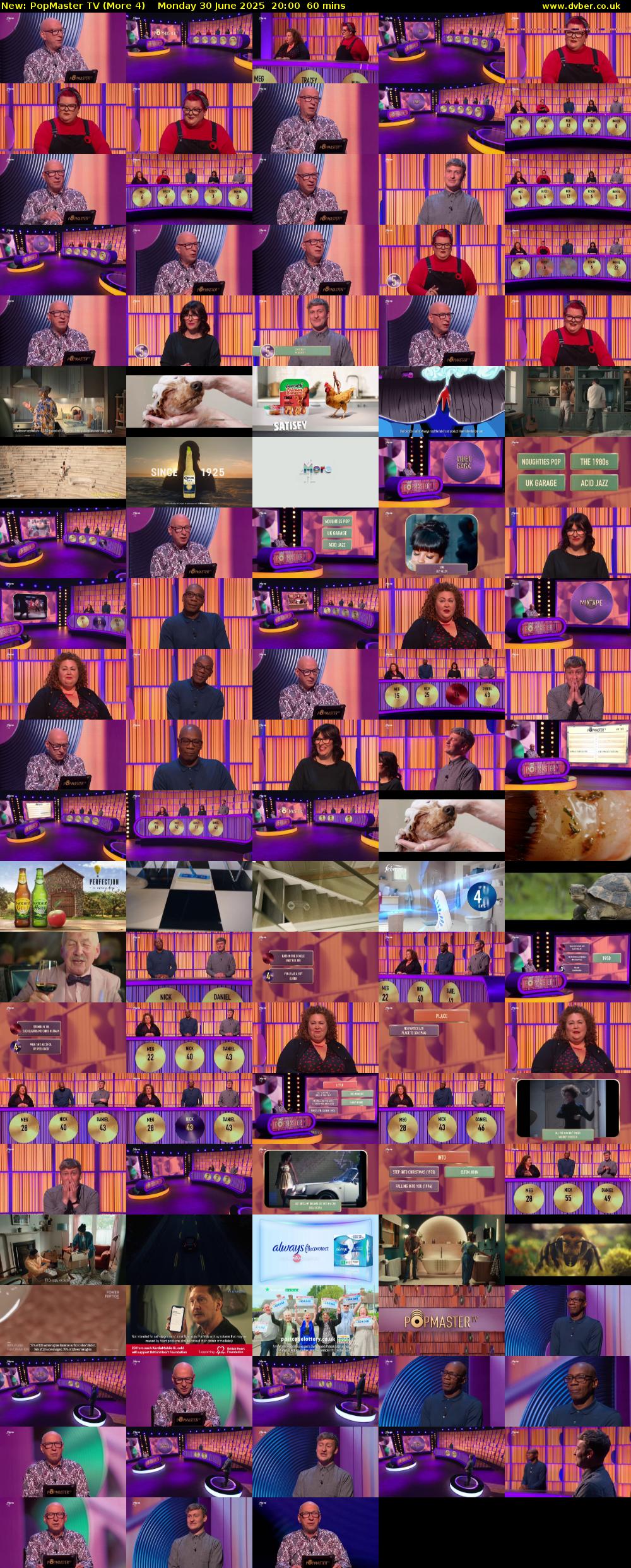 PopMaster TV (More 4) Monday 30 June 2025 20:00 - 21:00