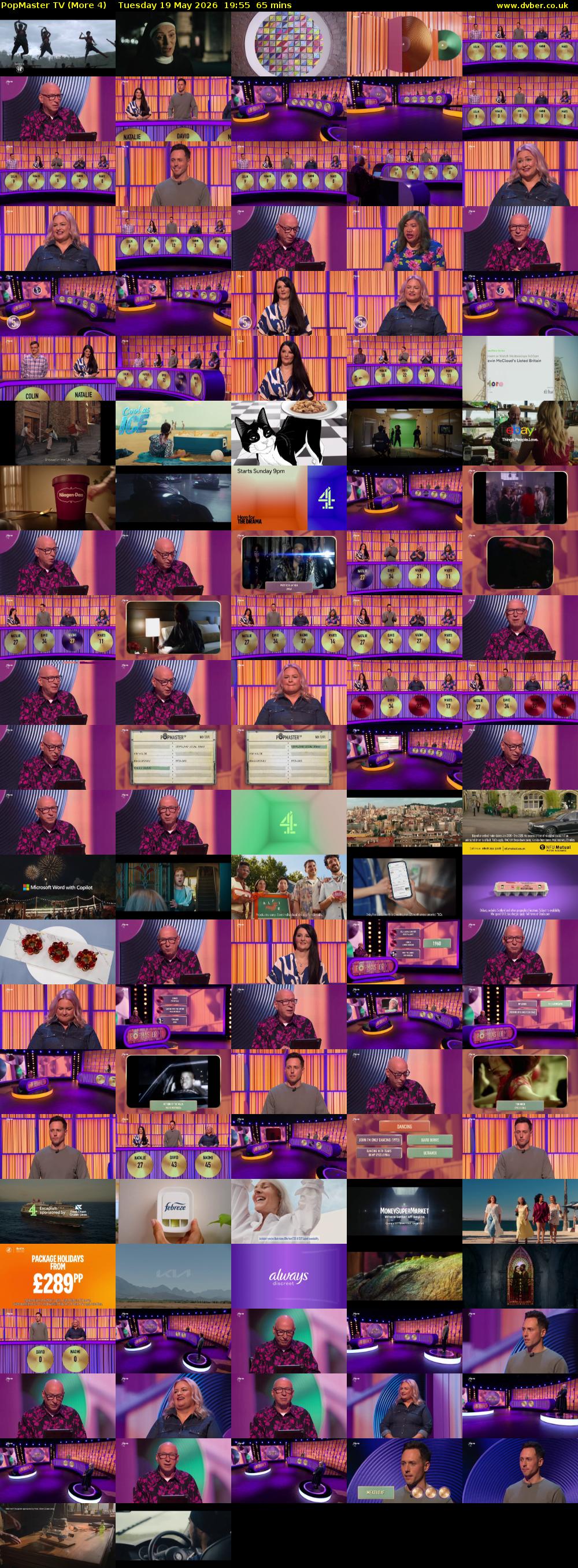 PopMaster TV (More 4) Tuesday 19 May 2026 19:55 - 21:00