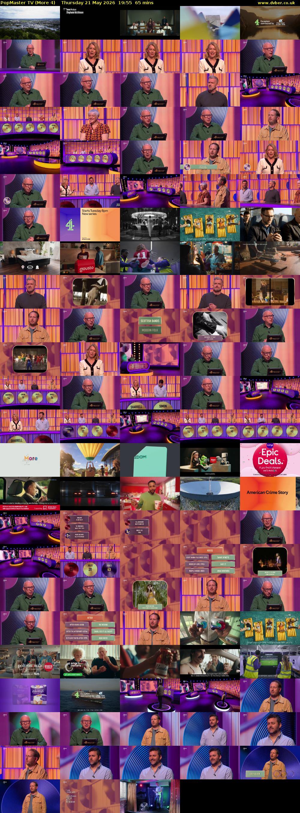 PopMaster TV (More 4) Thursday 21 May 2026 19:55 - 21:00