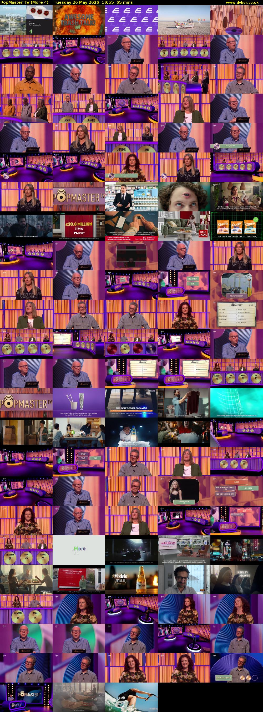 PopMaster TV (More 4) Tuesday 26 May 2026 19:55 - 21:00