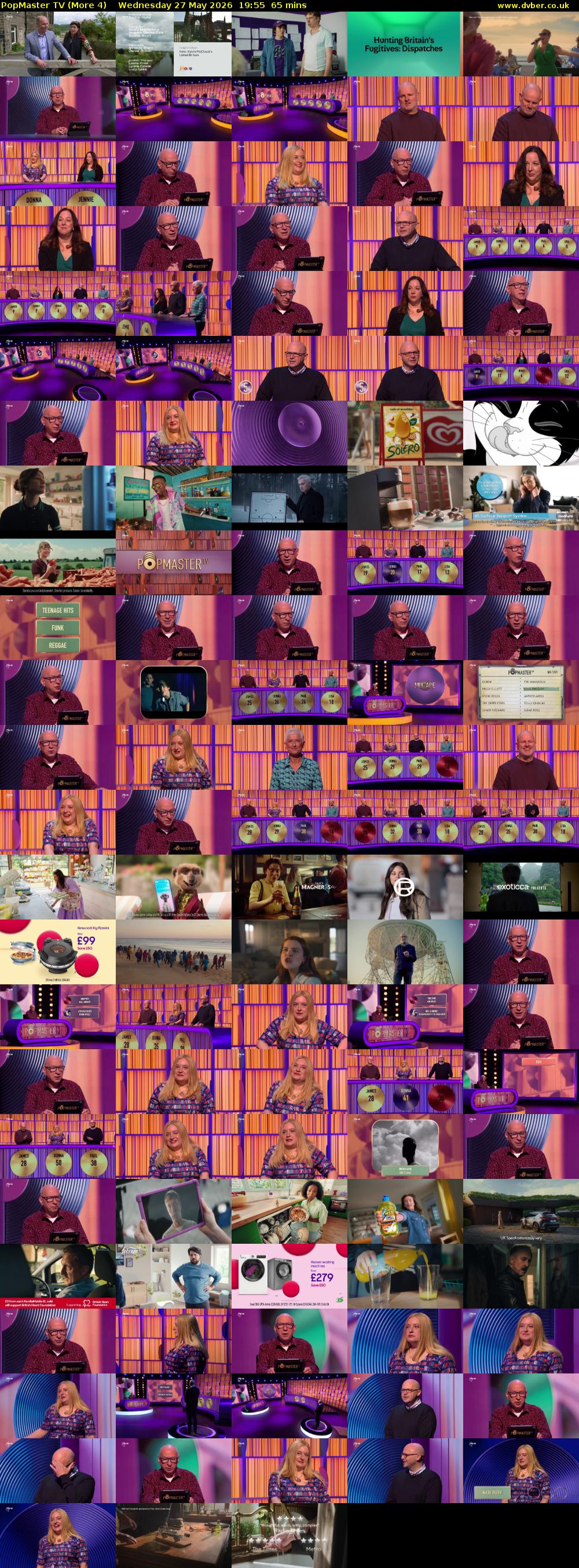 PopMaster TV (More 4) Wednesday 27 May 2026 19:55 - 21:00