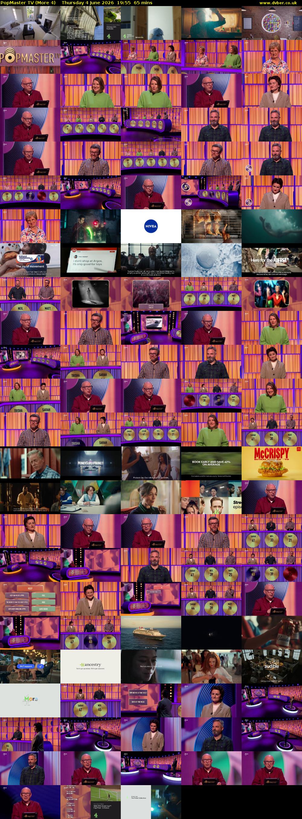 PopMaster TV (More 4) Thursday 4 June 2026 19:55 - 21:00