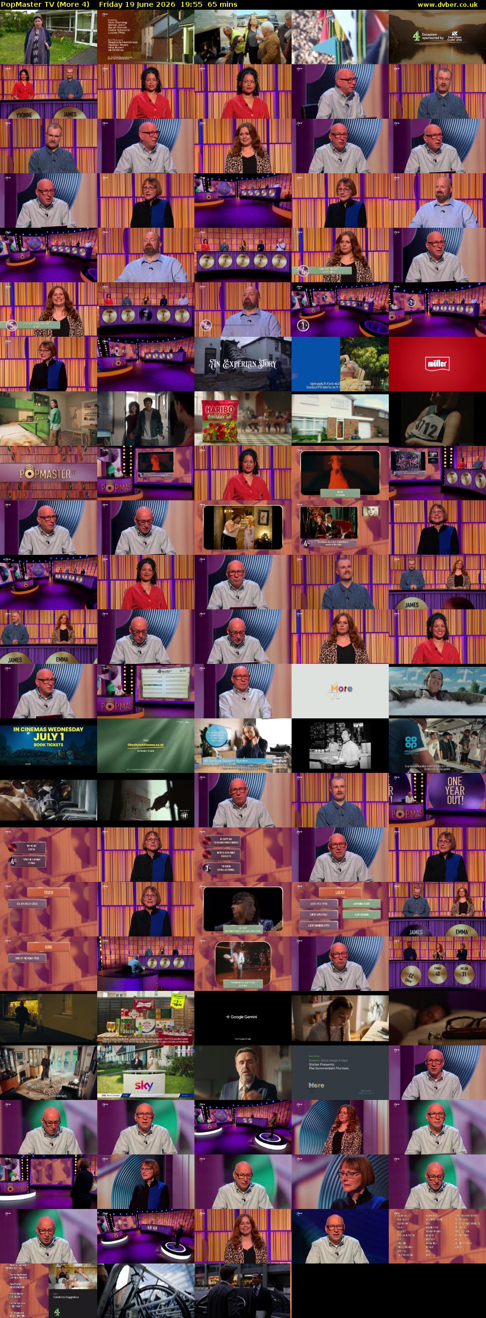 PopMaster TV (More 4) Friday 19 June 2026 19:55 - 21:00